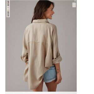 *American Eagle Outfitters Go Big Beach Beige Shirt